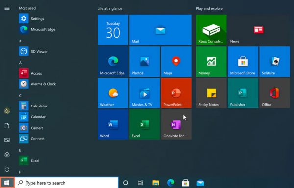 gettingstartedwithwindows10 start menu